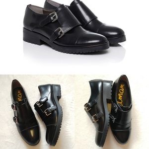 Sam Edelman Black Melanie Leather Double Buckle